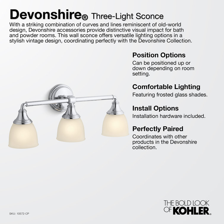 Kohler devonshire outlet light fixture